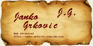 Janko Grković vizit kartica